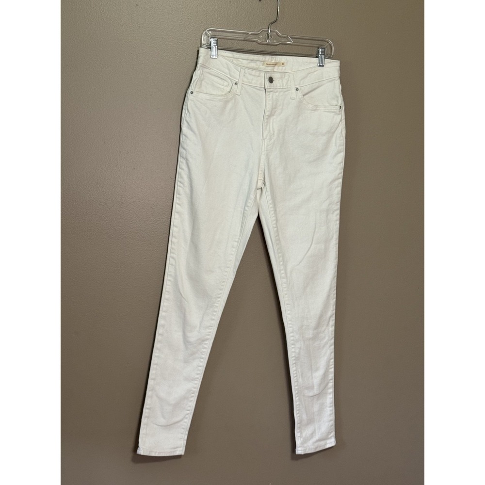 Levis 721 High Rise Skinny Jeans Womens 31 White Stretch Denim 18882-0204